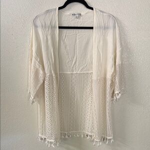 Cream Lace Kimono Cardigan